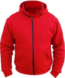 Bikers Gear CE Armoured 100% Full Kevlar Ultimate Motorcycle Protection Red Hoodie Hoody Fleece (Med = 40