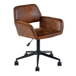 39F FURNITURE DREAM Chaise de Gamer en suède Vintage – Réglable en Hauteur, pivotante à 360°, avec accoudoirs Confortables et roulettes