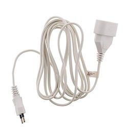 Zenitech - Huishoudelijke Verlengkabel 6A HO3VVH2F 2x 0.75mm² - Witte 3m Elektrische Verlengkabel met 2P Stekker - Max Vermogen 1380W - NF Gecertificeerd - Wit - 3m
