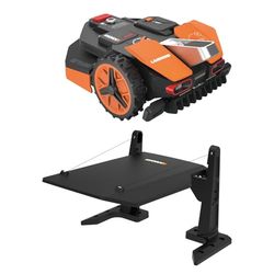 Pack Worx LANDROID Vision 1600m² Robot Tondeuse sans Fil périphérique, WR216E.1 + Garage de Protection Design (Caméra 4K + IA Adaptative, évite Les Obstacles, Coupe des Bordures, Multizone)