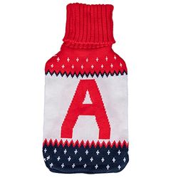 Villa d'Este Home Tivoli Warmwaterkruik 2 l, Monogram Winter A, rood + wit + blauw, medium