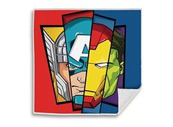 Kid Licensing - Assortimento di asciugamani Magicas 4 design Spider-Man e Avengers 30 x 30 cm - Asciugamani