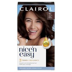 Clairol Nice'n Easy Crème, Natural Looking Oil Infused Permanent Hair Dye, 5C Medium Cool Brown, 1 Count (Pack of 1)