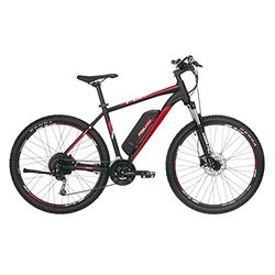 Fischer Mountain Montis Em 1726, Bicicletta elettrica per Uomo e Donna | RH Ebike con Motore Posteriore 45 NM | Batteria 48 V E-Bike | MTB, Nero Opaco, Rahmenhöhe 48 cm