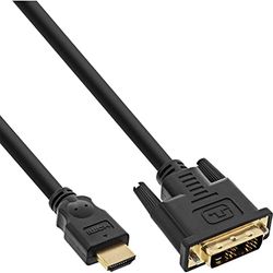 InLine 0.5m HDMI-DVI M/M 0,5 m DVI-D Negro - Adaptadores de cable de vídeo (0,5 m, HDMI, DVI-D, Oro, Negro, 4,95 Gbit/s)