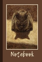 Notebook: Wide-ruled Journal for Cat and Art Lovers with Vintage Cat Artwork Cover
