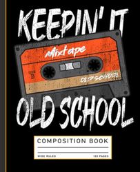 Old School Hip Hop 80s 90s Vintage Mixtape Cassette Tape Composition Notebook