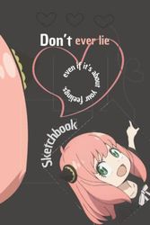 Cute Girl Who Loves Anime Sketchbook: 6x9 inches 120 Blank Pages Anime Sketchbook for Drawing Sketching and Notes | Anime Lover Gift Idea Broché