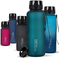 720°DGREE Water Bottle 1.5 Liter "uberBottle" +Fruit-Sieve, softTouch - Waterfles BPA-Free, Lekvrij, Herbruikbaar - Grote XL Drinkfles, Sportfles voor Gym, Fitness-Studio, Camping, Outdoor, Travel