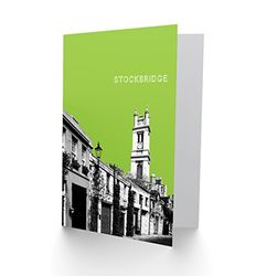 Wee Blue Coo Stockbridge Edinburgh Scotland Landmark Green Greetings Card