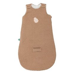 Nattou Babyslaapzak voor de zomer, bladmotief, 100% katoen (buiten), 100% polyester (binnen), 70 cm, PETA-getest en veganistisch, Boris & Jungo, beige