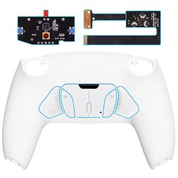 eXtremeRate Programable RISE4 Remap Kit para ps5 Mando Modelo BDM-010 & BDM-020 Actualización Board & Carcasa Trasera & 4 Palancas Botones Traseros Accesorios para ps5 Control-NO Incluye Mando(Blanco)