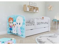 Lit babydreams 2 Blanc La Reine des neiges tiroir et Matelas Inclus 180/80
