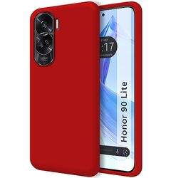Custodia in silicone liquido ultra morbido per Huawei Honor 90 5G colore rosso