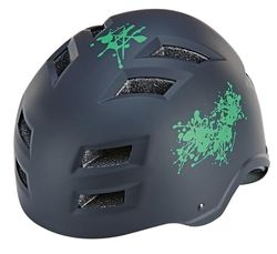Prophete Fietshelm met ledlicht, veiligheid en comfort, verstelbaar 58-61 cm, zwart/groen, stootvast en geventileerd, ideaal voor skaters en fietsers