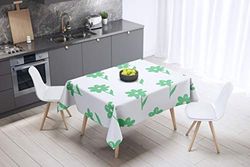 Bonamaison Kitchen Decoration, Tablecloth, Petrol Green, White, 140 x 140 Cm - Designed and Manufactured in Turkey