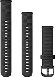 Garmin Pulsera Vivoactive 4s, 18 mm, silicona, color negro con hebilla de Gunmetal