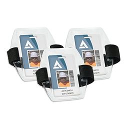 Ergodyne Squids 3386 Vinyl Arm Band ID/Badge Holder, Black - 3 Pack
