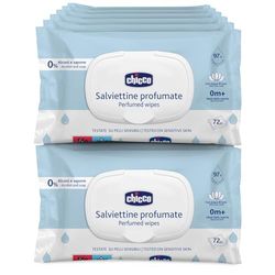 Lingettes multifonctions pour bébés, avec clip, sans alcool, parfumées, adaptées aux peaux sensibles, Megapack de 864 Lingettes, 12 paquets de 72 lingettes chacune
