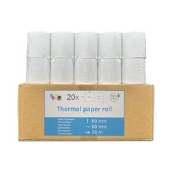 recharge de 20 bobine papier thermique pour caisse enregistreuse ticket de caisse standard rouleau 80 x 80 mandrin 12 mm papier thermique 50 g pour caisse enregistreuse imprimante balance thermique