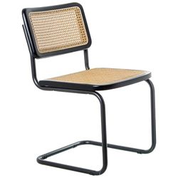 SILLA MADERA/MIMBRE PATAS METAL NEGRO_48X53X81CM ALT. ASIENTO:47CM