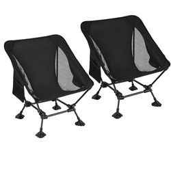 ATEPA Chaise de Camping compacte ultralégère pour Adultes, Chaise de Camping légère pour Adultes pour l'extérieur (Basse, 2 pièces)