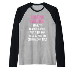 Directora de casting divertida, Directora de casting femenina Camiseta Manga Raglan