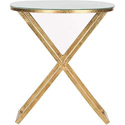 Safavieh Lillian Accent Mesa, Metal, Oro/Cristal Blanco