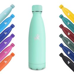 KollyKolla Thermosfles, 500 ml, roestvrijstalen waterfles, dubbelwandig, lekvrij, drinkfles voor kinderen, sport, school, sportschool, reizen, kantoor