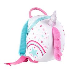LittleLife Unisex Kids Peuter Rugzak met Veiligheid teugel, Eenhoorn, One Size