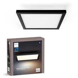 Philips Hue White Ambiance Aurelle Smart LED-panellampa Inc. Dimmerströmbrytare [30x30cm - Svart] för smart inomhusbelysning, vägg, tak, sovrum, vardagsrum