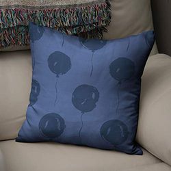 Bonamaison Decorative Cushion Cover, Polycotton, Blue, Standard