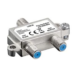 Goobay 51445 O interruptor Sat distribui/muda 1 LNB para 2 receptores Sat, prateado