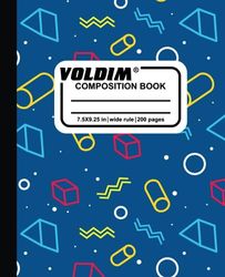 Volidam's wide range of composition notebooks. Wide lined paper, multicolor, 9-3/4 x 7-1/2 Inches, 100 sheets,