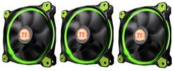 Riing 12 LED Radiator Fan Green 3 Pack Green