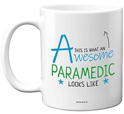 Stuff4 This is What an Awesome Paramedic Looks Like, 11oz Ceramic Dishwasher Safe Premium Mugs, Paramedic Gifts, Gifts for keyworker Gift, Mug