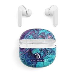 Music Sound | TWS in Ear | Cuffiette Auricolari Bluetooth con Custodia di Ricarica - PlayTime 25h - Fantasia "Fluido"