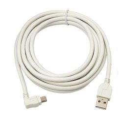 System-S USB 2.0 kabel 3 m typ A kontakt till mini B kontakt vinkel adapter i vitt