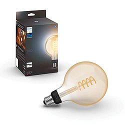 Philips Hue White Ambiance Filament G125, Lampadina a Filamento Connessa, con Bluetooth, Attacco E27, Dimmerabile, 7 W, Luce Bianca da Calda a Fredda