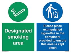 Designated smoking area Please place extinguished cigarettes in the containers provided to ensure...