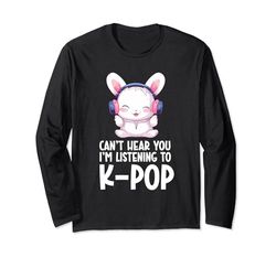 No puedo escucharte, estoy escuchando mercancía de K-pop de K-pop de Kpop Rabbit Manga Larga