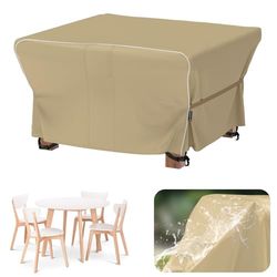 Velway Afdekking voor tuinmeubelen, waterdicht, 125 x 125 x 74 cm, winddichte beschermhoes met reflecterende strepen, 600D Oxford meubelsets, afdekking, stofbestendig, afdekhoezen voor tuintafel,