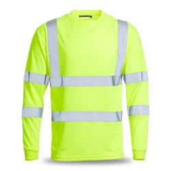 Blackrock T-shirt à manches longues Hi-Vis, haut de travail jaune à haute visibilité, pour es, vêtements de travail EPI utilitaires et de sécurité, certifié EN20471 Classe 3 - Taille 6XL