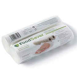FoodSaver Rotolo Termosigillabile per Macchina per Sottovuoto Alimenti 20 cm X 6.7 m, senza BPA, 2 Pezzi