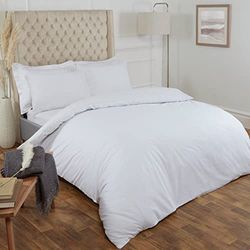 Highams Set med sängkläder i 100 procent bomull, vit, full, HPLCWH7302