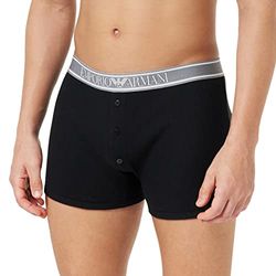 Emporio Armani Boxer da Uomo in Cotone Elasticizzato a Costine Shorts, Nero, M