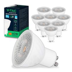 V-TAC 10x Lampadine LED GU10 6W (Equivalenti a 60W) - Chip SAMSUNG - 445 Lumen - Alta Luminosità - Faretto Led GU10 per Massima Efficienza e Risparmio Energetico - Lampadina Luce Calda 3000K