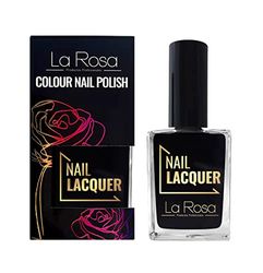 La Rosa Productos Profesionales Vernis à Ongles Couleur Énergétique avec Bonne Couvrance Formule Durable Bonne Consistance Application Facile avec Pinceau Bien Forme 15 ml Noir