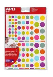 APLI Kids 102612 - Meerkleurige geometrische stickers - 4940 stickers met verwijderbare lijm - 7 peps kleuren.