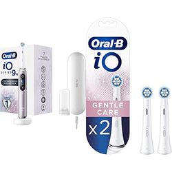 Oral-B iO 9n Go Electric Spazzolino Elettrico con Tecnologia Magnetica & iO Testine Spazzolino Elettrico, Ultimate Clean, Confezione da 2 pezzi